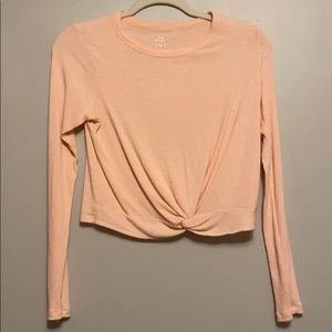 Aerie American Eagle Twist Front Crop LS